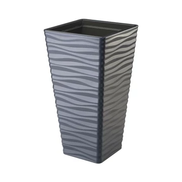 Kaspó SAHARA slim szögletes ültető betéttel 35 műanyag 34x64 cm antracit