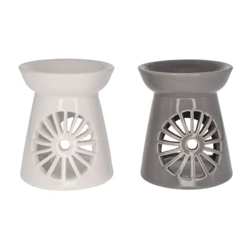 Kerámia párologtató kör mintával, 8,2x8,2x9,6 cm, fehér és szürke, 2 féle