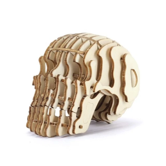 Koponya mintás 3D fa puzzle