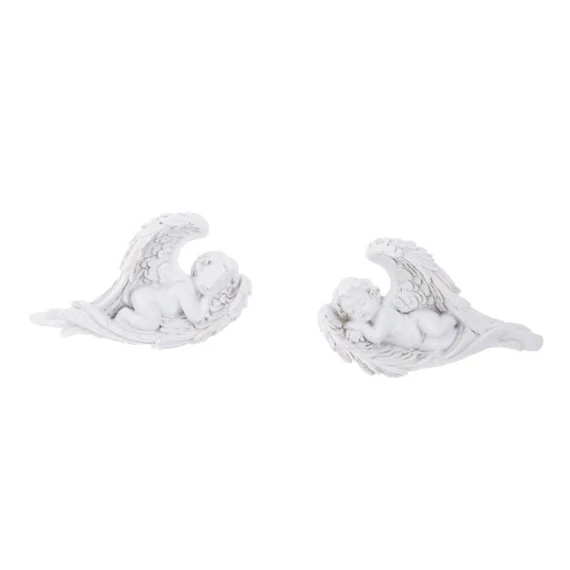 Fekvő angyal öntapadós poly fehér 6,6x4,3x1,4 cm 2 db