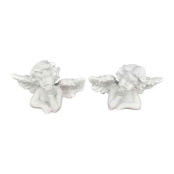 Könyöklő angyal, poly, 9x4,5x5,8 cm, fehér, 2 féle