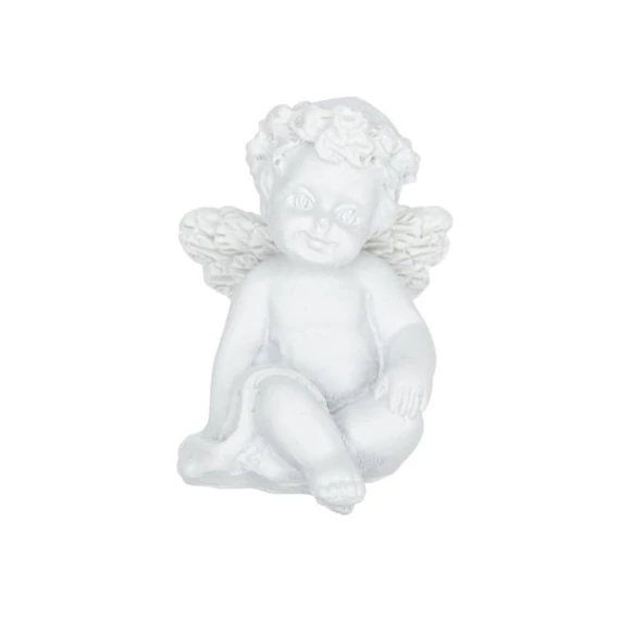 Angyal, poly, 2,2x2x3,1 cm, fehér, 6 db