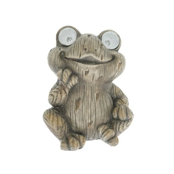 Béka szolár, LED-es magnézia 12,5x10,5x15cm natúr
