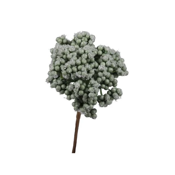 Bogyós ág havas polyfoam 24cm zöld @@