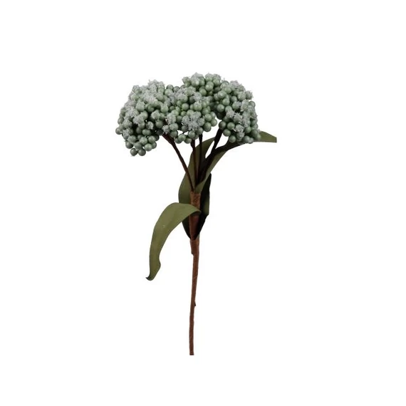 Havas bogyós csokor, polyfoam, 65 cm, zöld
