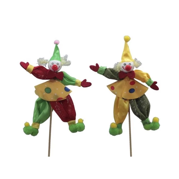 Betűzős textil bohóc színes 16 cm 6 db