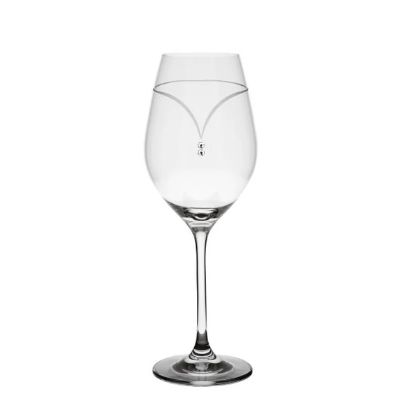 Boros pohár Swarovski kristállyal, átlátszó, üveg, 360 ml, 22,5x8 cm, 2 db
