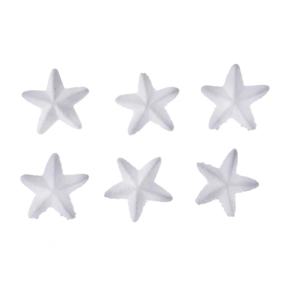 Hungarocell csillag, fehér, 6 cm, 6 db
