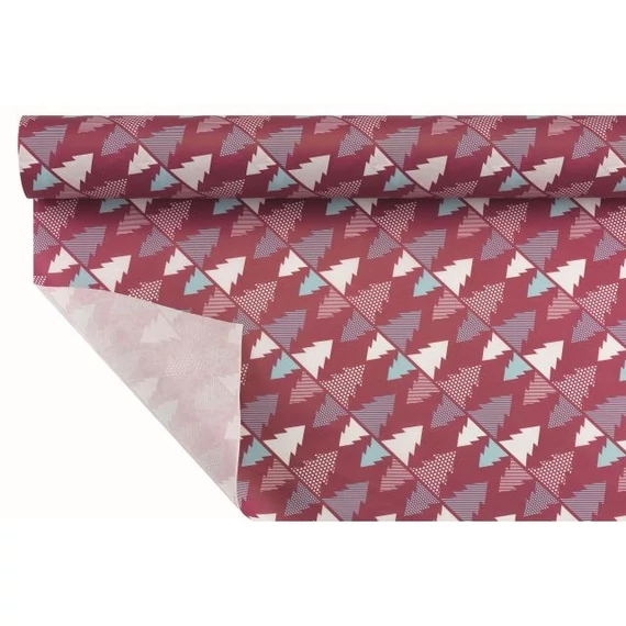 Csomagoló papír fenyőfával, vízálló, bordó, 1x25 m