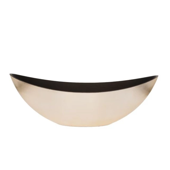 Csónak alakú kaspó, műanyag, 55x13,5x17,5 cm, arany