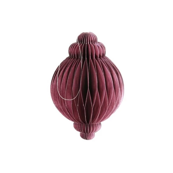 Akasztós dekoráció, papír, 12 cm, padlizsán