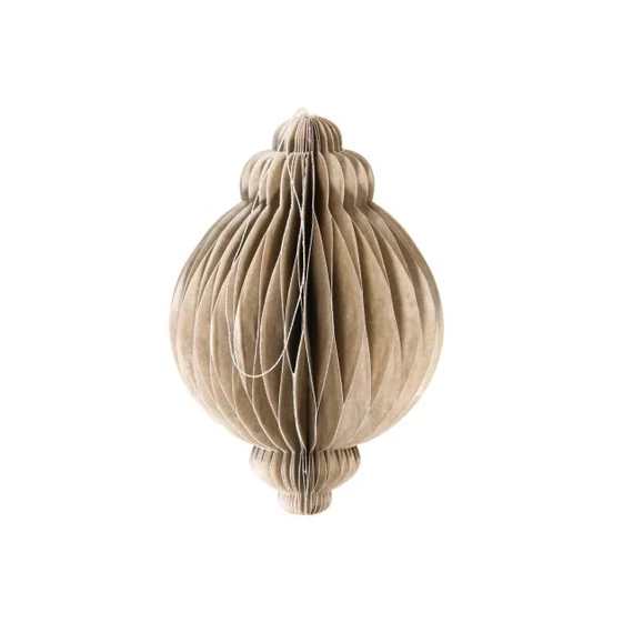 Akasztós dekoráció, papír, 12 cm, bézs