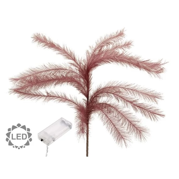 Díszfű csokor LED-es szárított 105 cm lila