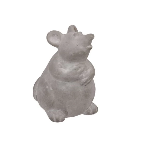 Ülő egér, cement, szürke, 7,5x7x10,5 cm