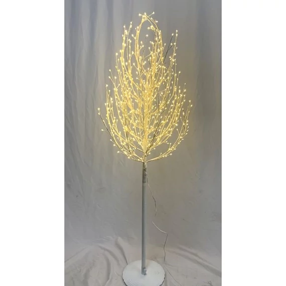 Fa gömb 2100 LED világítással, melegfehér, műanyag, 300 cm, fehér, SSS