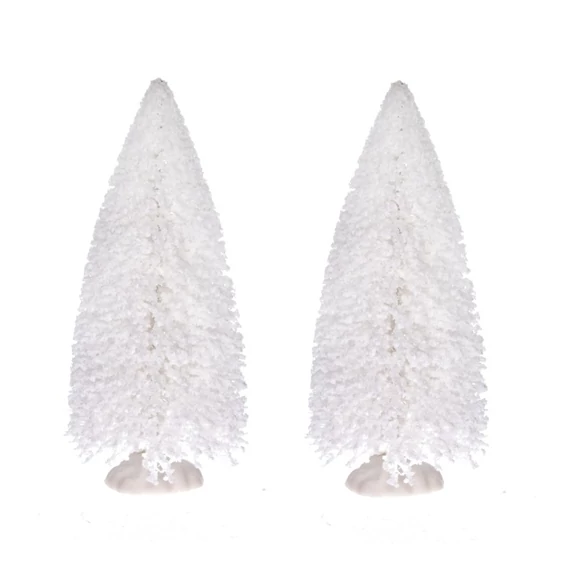 Fenyő dekoráció műanyag, 14 cm, fehér, 2 db