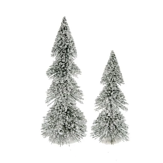 Fenyő dekoráció, havas, műanyag, 20 cm + 14,5 cm, 2 db