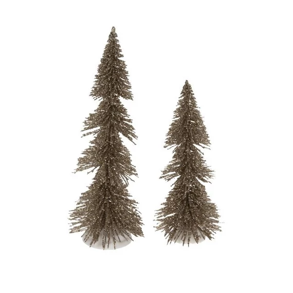 Fenyő dekoráció, műanyag, 20 cm + 14,5 cm, pezsgő, 2 db