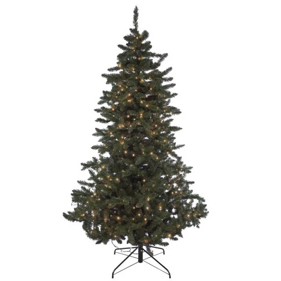 Fenyőfa Henry világítással, műanyag, 210 cm, 400 LED, zöld