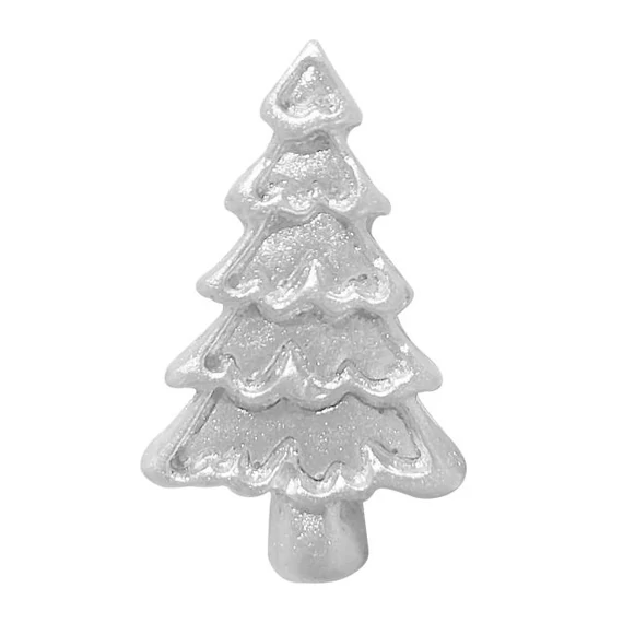 Öntapadós fenyőfa, poly, 3,3x2x0,6 cm, ezüst, 8 db