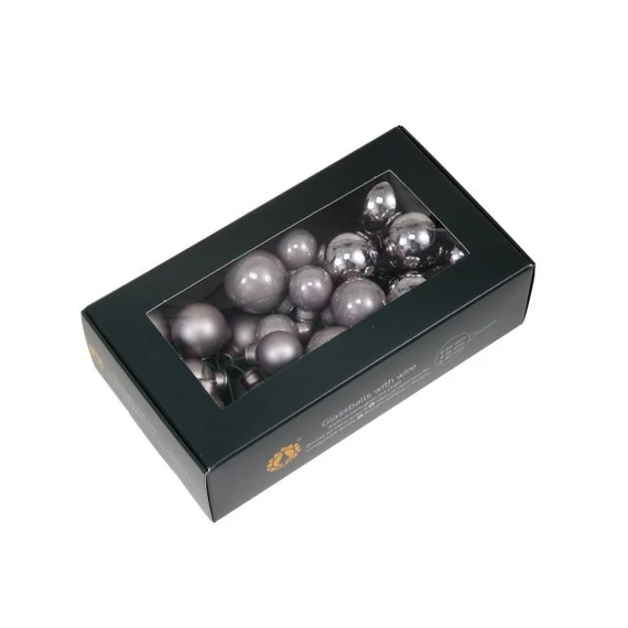 Betűzős üveg gömb, 2/2,5/3 cm, tuffstone, 6 db
