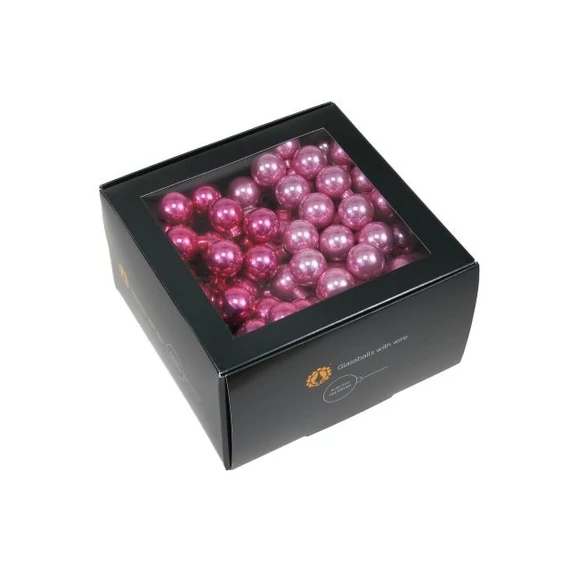 Betűzős üveg gömb, 2,5 cm, pink opal, 144 db