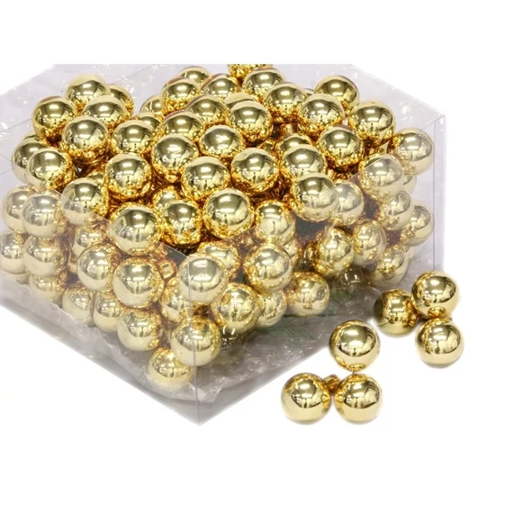 Betűzős üveg gömb 2,5 cm arany fényes 144 db SSS