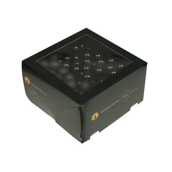 Betűzős üveg gömb, 2,5 cm, black, 144 db