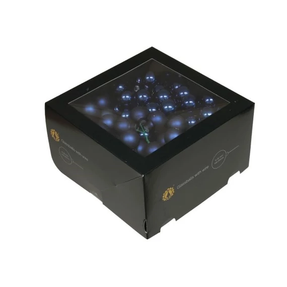 Üveg betűzős gömb, 2,5 cm night blue, 144 db