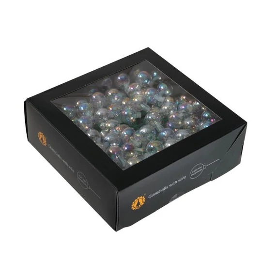 Üveg betűzős gömb, 2 cm clear pearl, 144 db