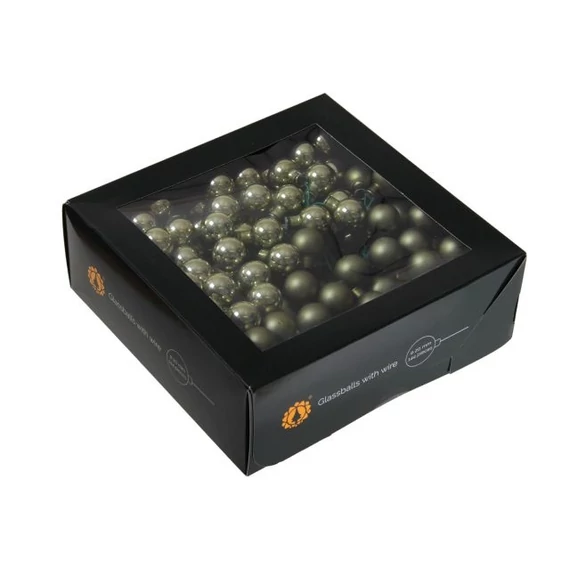 Betűzős üveg gömb, 2 cm, granite green, 144 db