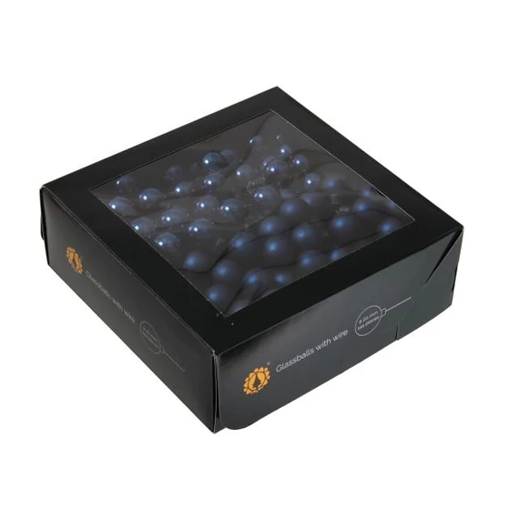 Üveg betűzős gömb, 2 cm night blue, 144 db