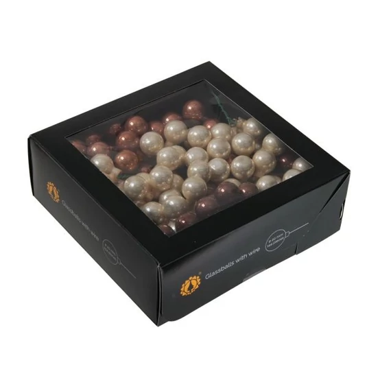 Üveg betűzős gömb, 2 cm opal natural, 144 db
