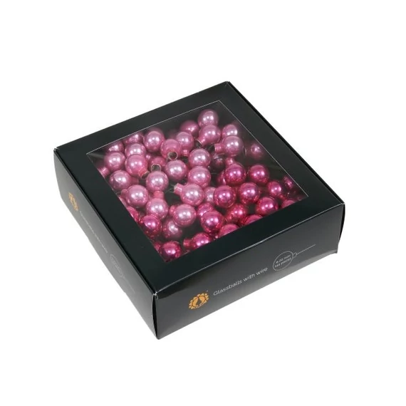 Betűzős üveg gömb, 2 cm, pink opal, 144 db