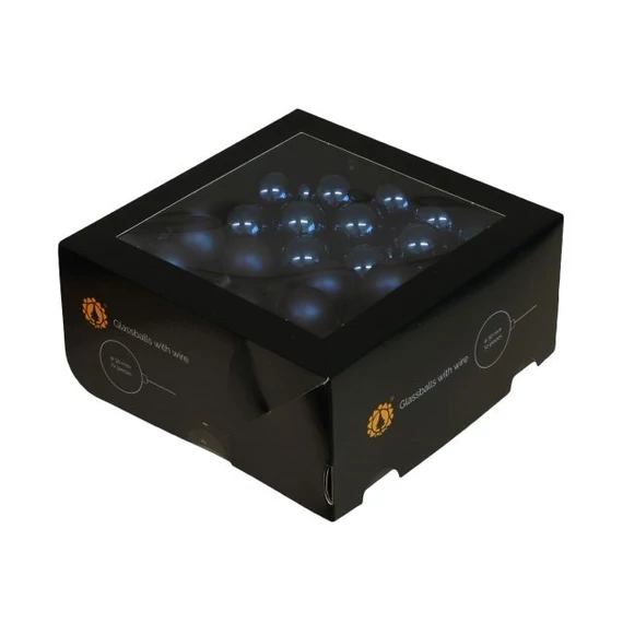 Üveg betűzős gömb, 3 cm night blue, 72 db