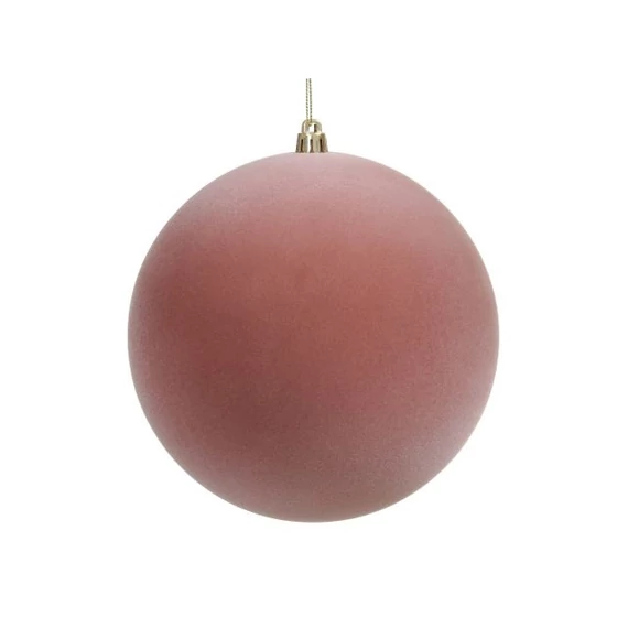 Flokkolt műanyag gömb, 15 cm, rózsaszín
