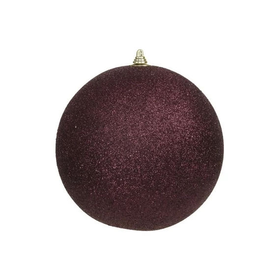 Glitteres műanyag gömb, 18 cm, bordó