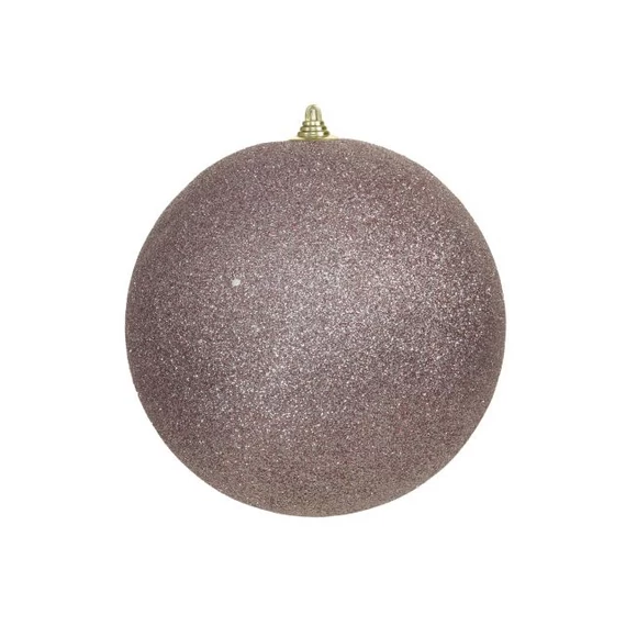 Glitteres műanyag gömb, 18 cm, rózsaszín