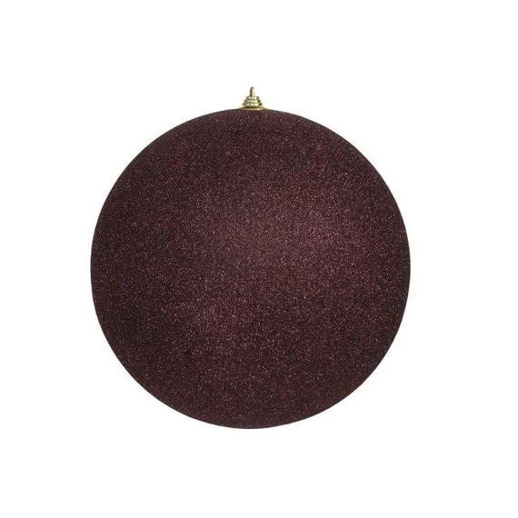 Glitteres műanyag gömb, 25 cm, bordó