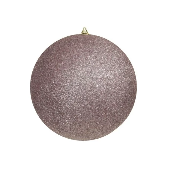 Glitteres műanyag gömb, 25 cm, rózsaszín