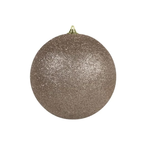 Műanyag gömb glitteres, 25 cm, pezsgő