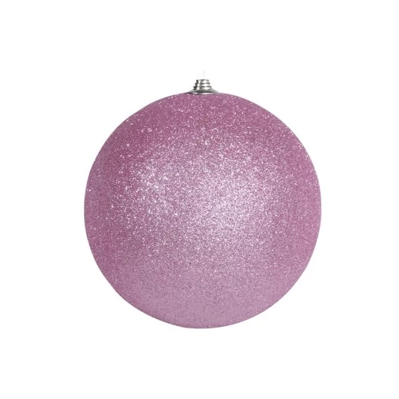 Rózsaszín glitteres műanyag gömb 25cm