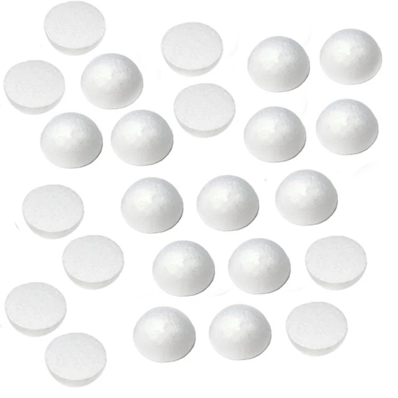 Félgömb 5,7cm fehér 12 db