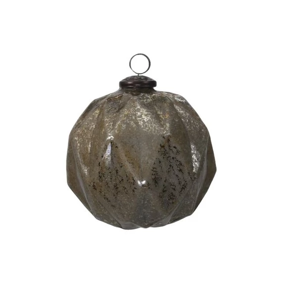 Ezüst mintás üveg gömb 13cm