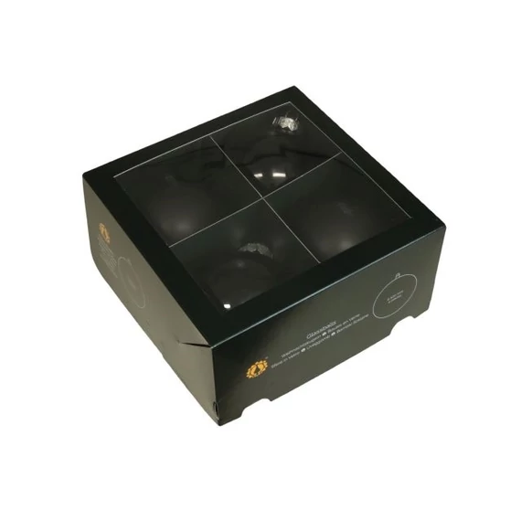 Üveg gömb 10 cm black 4 db