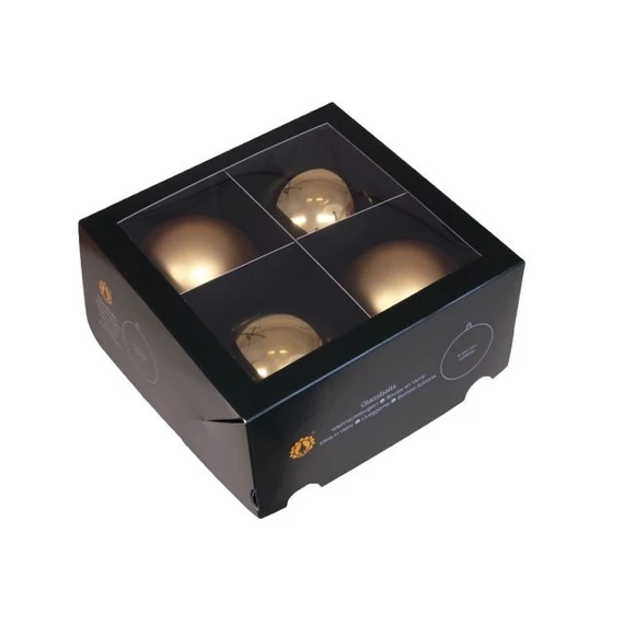 Üveg gömb, 10 cm, bright gold combi, 4 db