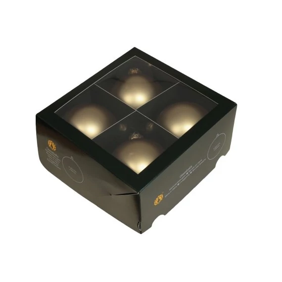 Üveg gömb, 10 cm, bright gold mat, 4 db