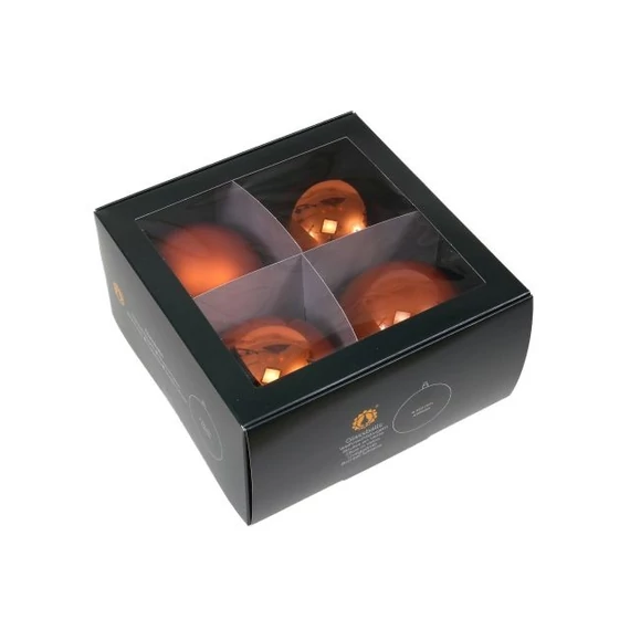 Üveg gömb, 10 cm, mandarin, 4 db