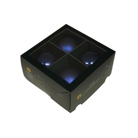 Üveg gömb, 10 cm, night blue, 4 db