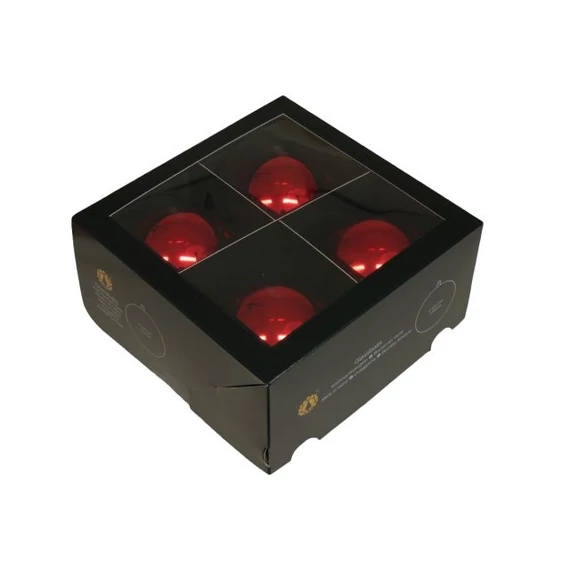 Üveg gömb 10 cm red shiny 4 db